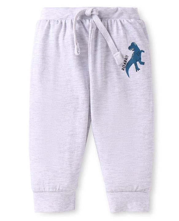 Babyhug Cotton Knit  Full Length Dino Printed Lounge Pants Pack of 5 - Aqua Blue & Green
