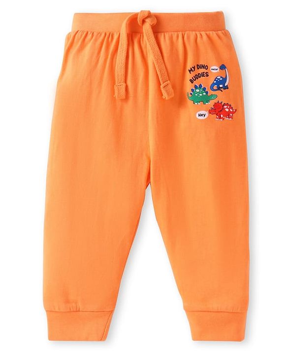 Babyhug Cotton Knit  Full Length Dino Printed Lounge Pants Pack of 5 - Aqua Blue & Green