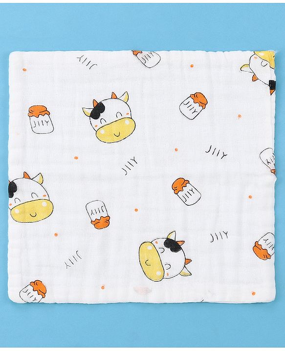 Babyhug 6 Layer Muslin Wash Cloth Pack of 5 - Multicolor(Print May Vary)