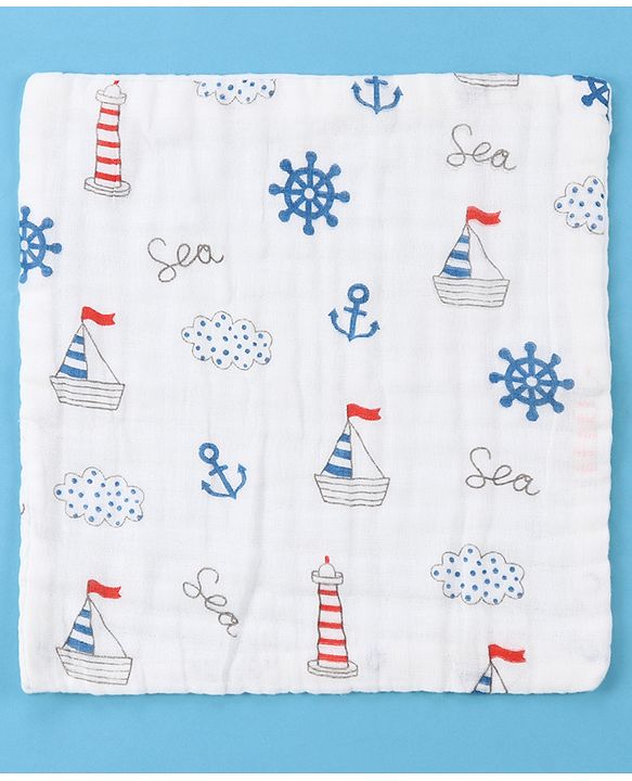 Babyhug 6 Layer Muslin Wash Cloth Pack of 5 - Multicolor(Print May Vary)