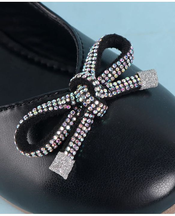Pine Kids Ballerina With Bow Applique Slip on - Black