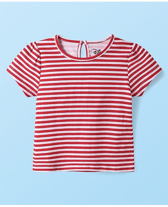 Babyhug Disney  Single Jersey Knit Half Sleeves Frock & T-Shirt With Minnie Mouse Graphics And Tape Detailing - Red & Black