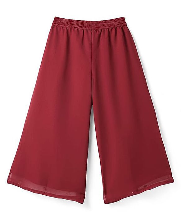 Pine Kids  Woven  Top and Palazzo with Full Sleeves Sequin Detailing Shrug - Maroon