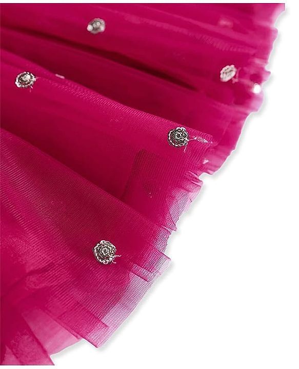 Pine Kids Woven Sleeveless Floral Embroidered Kurti Salwar Set with Dupatta & Sequin Detailing - Dark Pink