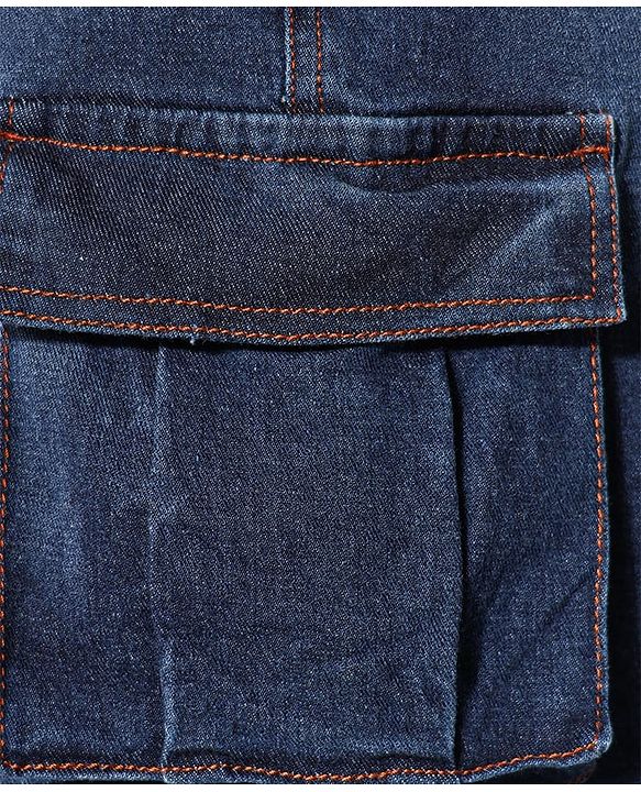 Pine Kids Denim Woven Full Length Washed Jeans with Pockets  - Navy Blue