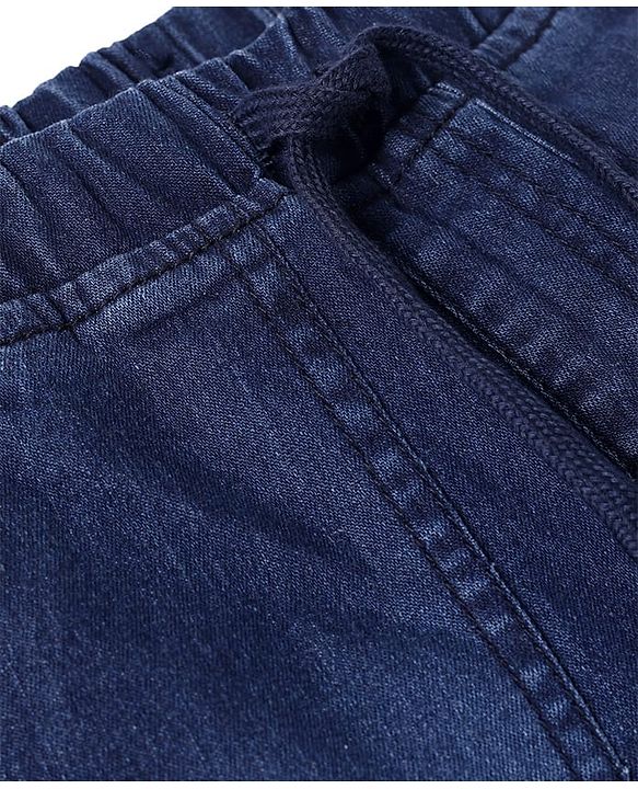 Pine Kids Woven Knee Length Solid Shorts - Navy Blue
