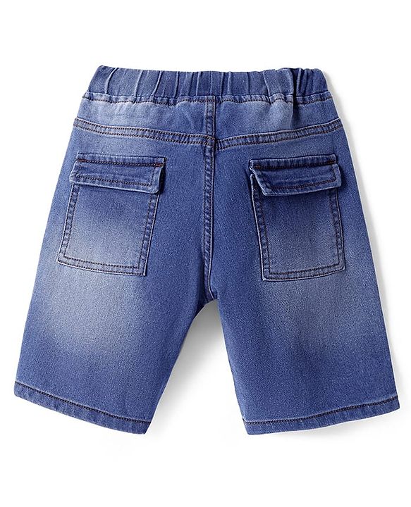 Pine Kids Woven Knee Length Solid Shorts - Navy Blue
