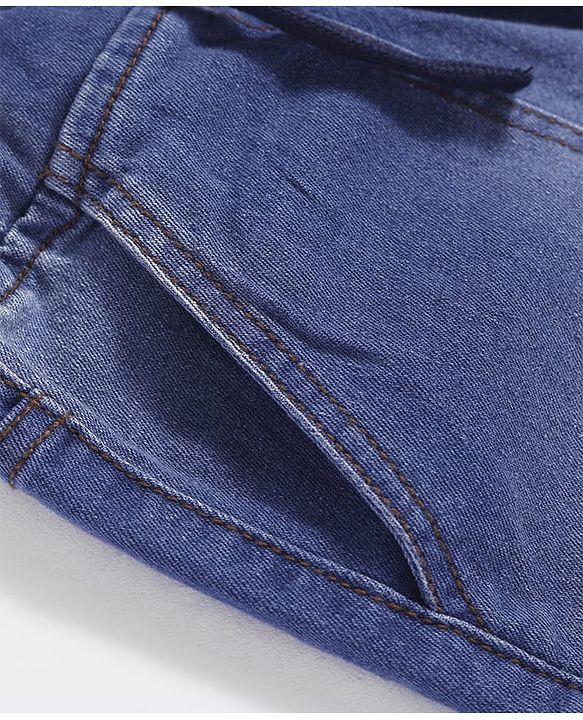Pine Kids Woven Knee Length Solid Shorts - Navy Blue