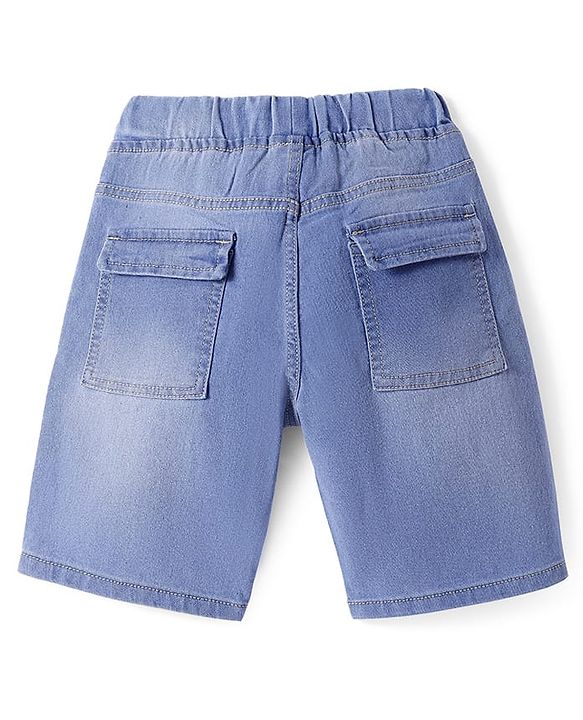 Pine Kids Woven Knee Length Solid Shorts - Navy Blue
