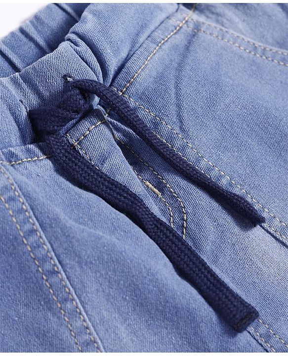 Pine Kids Woven Knee Length Solid Shorts - Navy Blue
