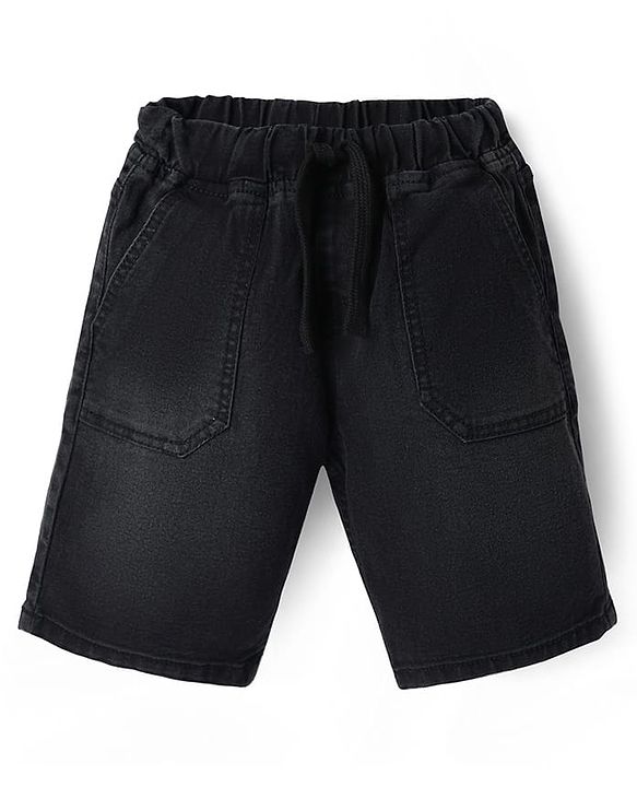 Pine Kids Woven Knee Length Solid Shorts - Navy Blue
