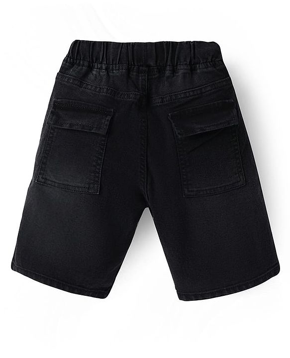 Pine Kids Woven Knee Length Solid Shorts - Navy Blue