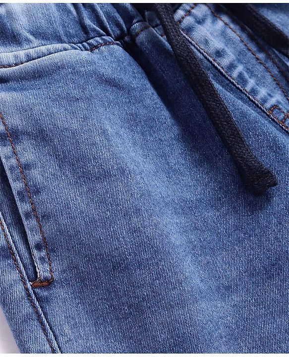Pine Kids Woven Knee Length Solid Colour Shorts - Navy Blue