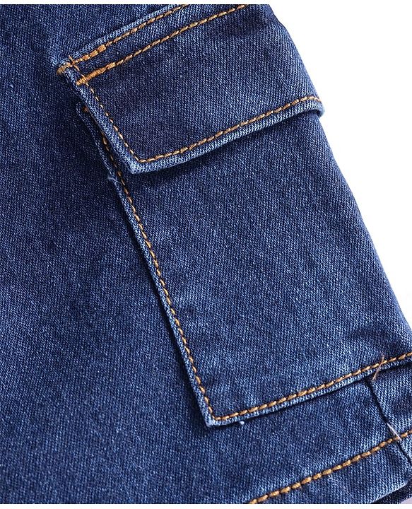 Pine Kids Woven Knee Length Solid Shorts - Navy Blue