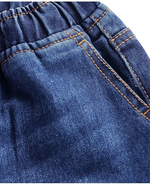 Pine Kids Woven Knee Length Solid Shorts - Navy Blue