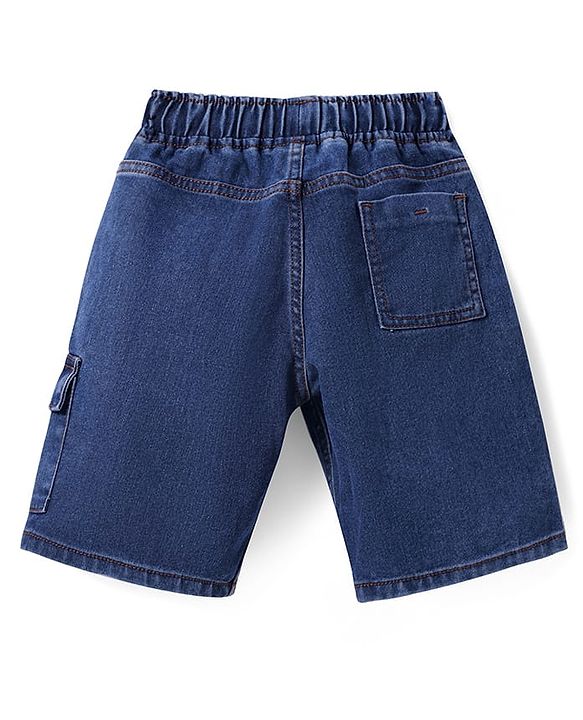 Pine Kids Woven Knee Length Solid Shorts - Blue
