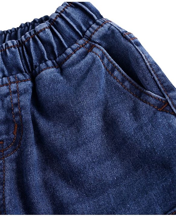 Pine Kids Woven Knee Length Solid Shorts - Blue