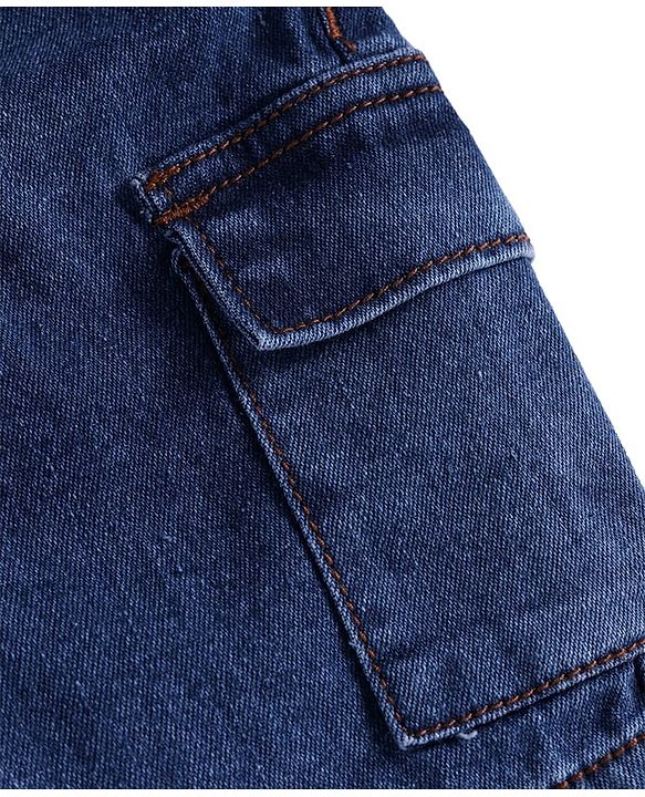 Pine Kids Woven Knee Length Solid Shorts - Blue