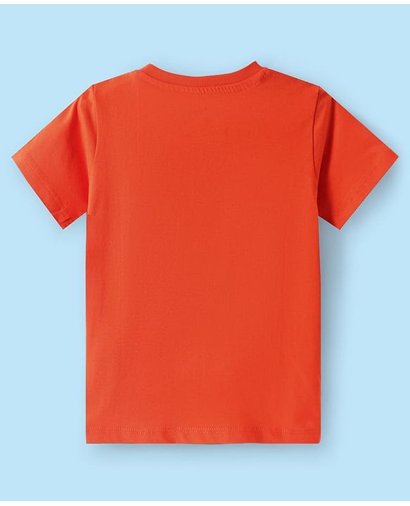 Babyhug Disney Single Jersey Knit Half Sleeves Cut & Sew T-Shirt with Simba Graphics - Red