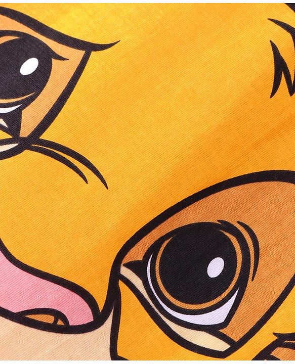 Babyhug Disney Single Jersey Knit Half Sleeves Cut & Sew T-Shirt with Simba Graphics - Red