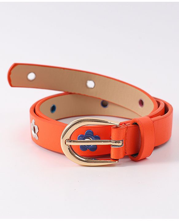 Babyhug Belt with Floral Applique - Orange