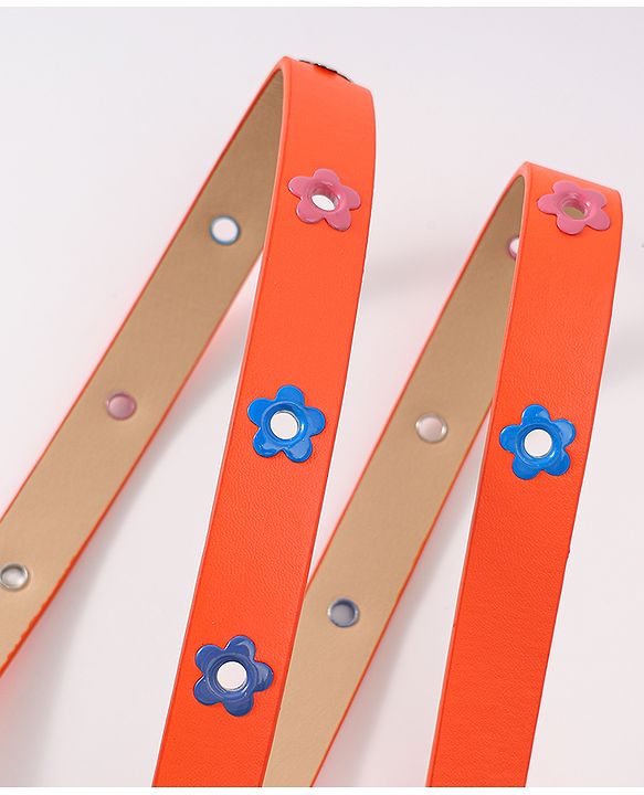 Babyhug Belt with Floral Applique - Orange