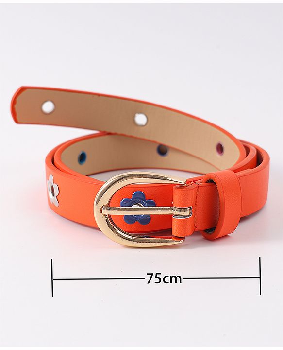 Babyhug Belt with Floral Applique - Orange