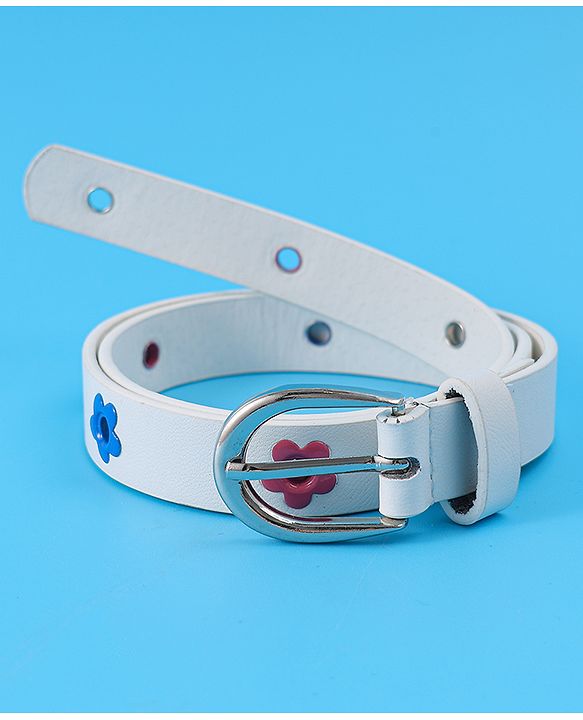 Babyhug Belt with Floral Applique - White