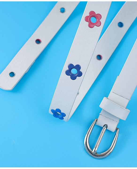 Babyhug Belt with Floral Applique - White