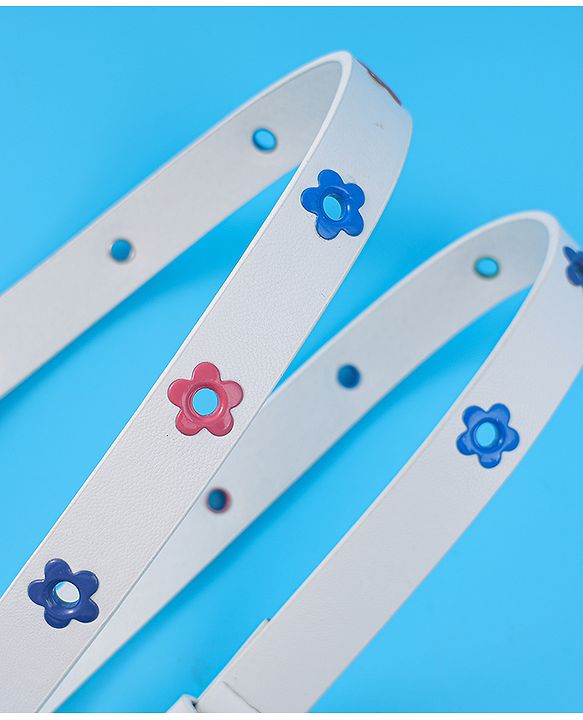 Babyhug Belt with Floral Applique - White