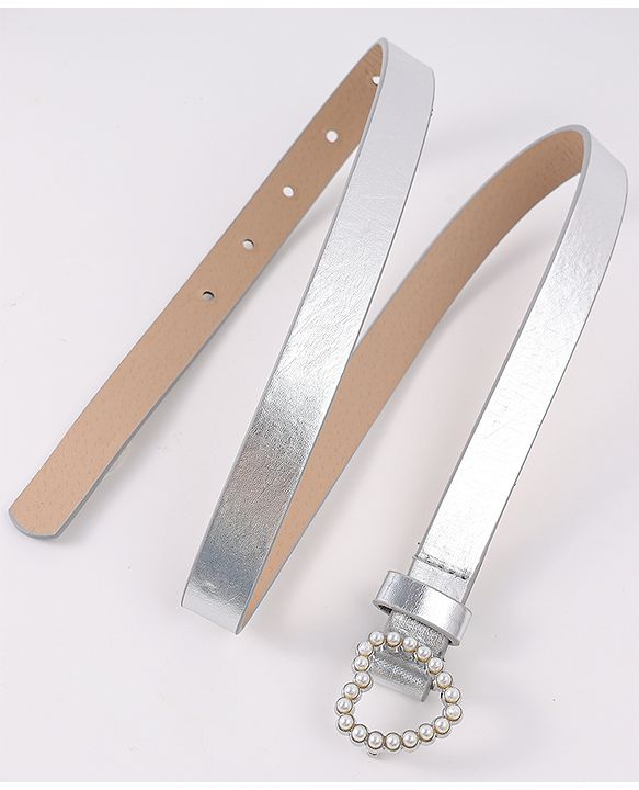 Pine Kids Belt with Heart Applique - Silver
