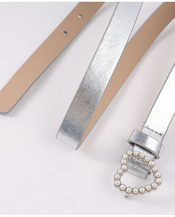 Pine Kids Belt with Heart Applique - Silver