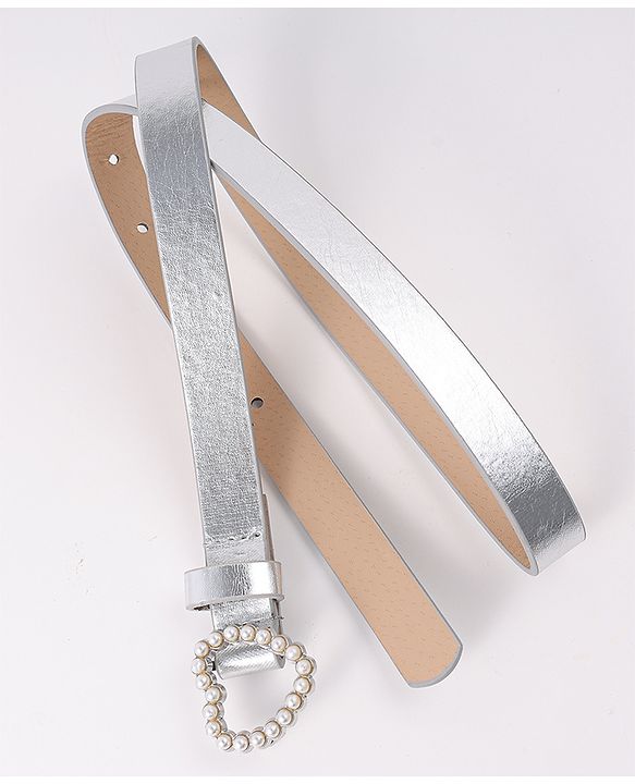 Pine Kids Belt with Heart Applique - Silver