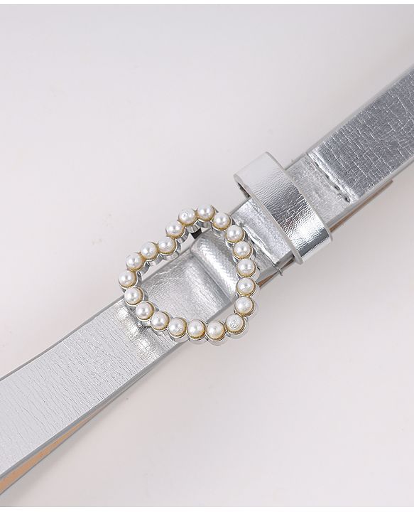 Pine Kids Belt with Heart Applique - Silver