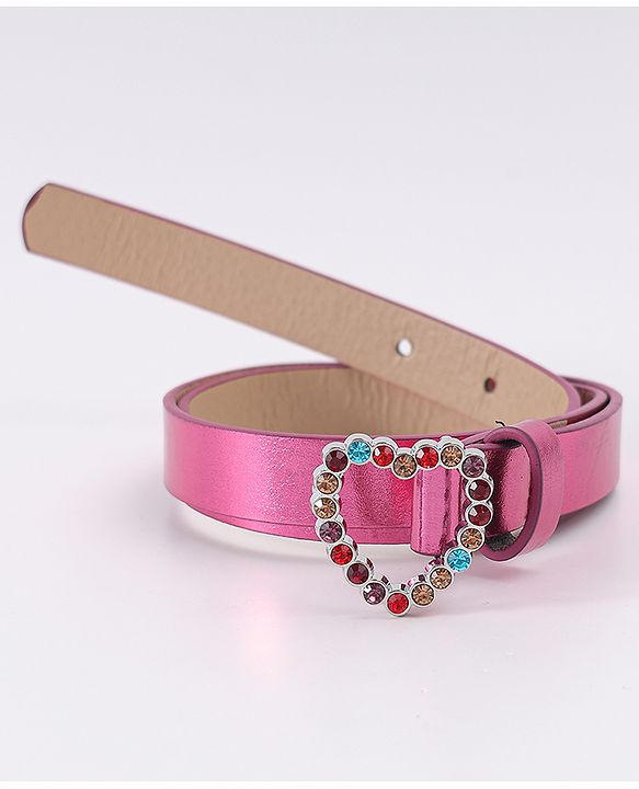 Pine Kids Belt with Heart Applique - Pink