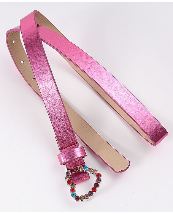 Pine Kids Belt with Heart Applique - Pink