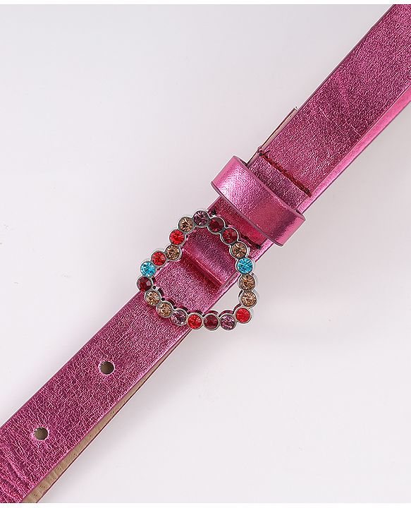 Pine Kids Belt with Heart Applique - Pink