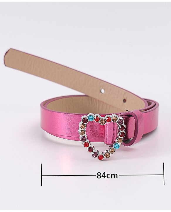 Pine Kids Belt with Heart Applique - Pink