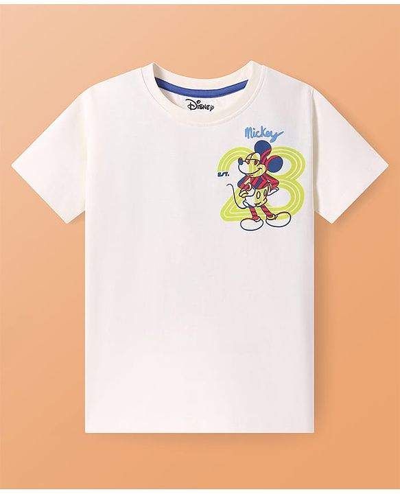Pine Kids Disney Single Jersey Knit Half Sleeves T-Shirt with Mickey Mouse & Friends Graphics Pack of 3 - Light Green Blue & White