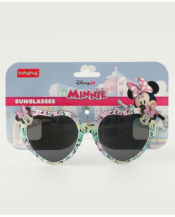 Babyhug Disney Jr. Free Size Sunglasses With Minnie Applique - Light Pink & Light Green.