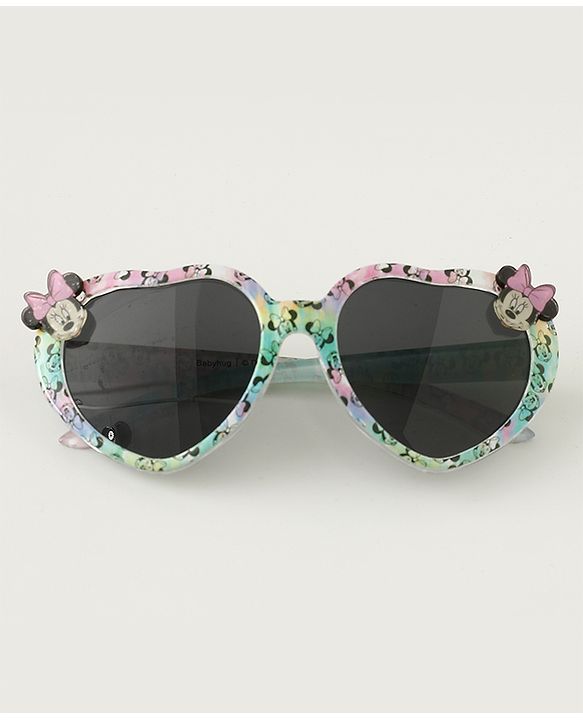 Babyhug Disney Jr. Free Size Sunglasses With Minnie Applique - Light Pink & Light Green.