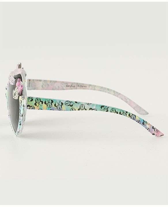 Babyhug Disney Jr. Free Size Sunglasses With Minnie Applique - Light Pink & Light Green.