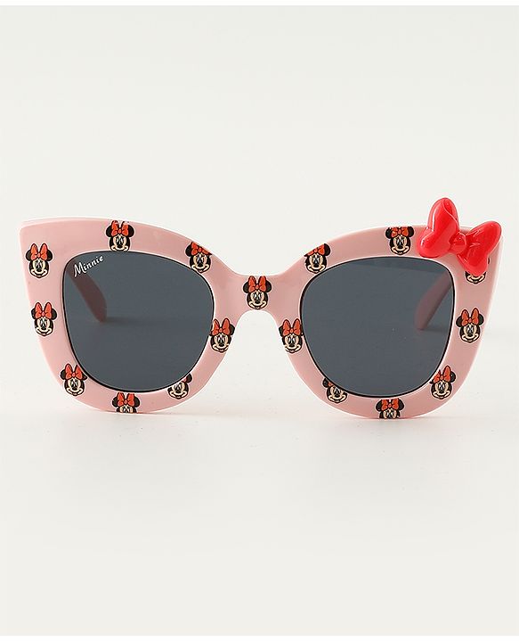 Babyhug Disney Jr. Minnie Sunglasses With Bow Applique - Pink