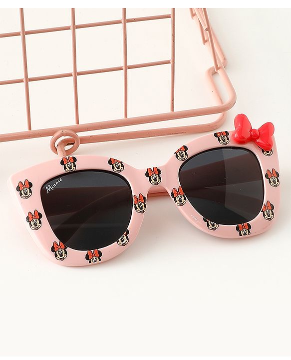 Babyhug Disney Jr. Minnie Sunglasses With Bow Applique - Pink