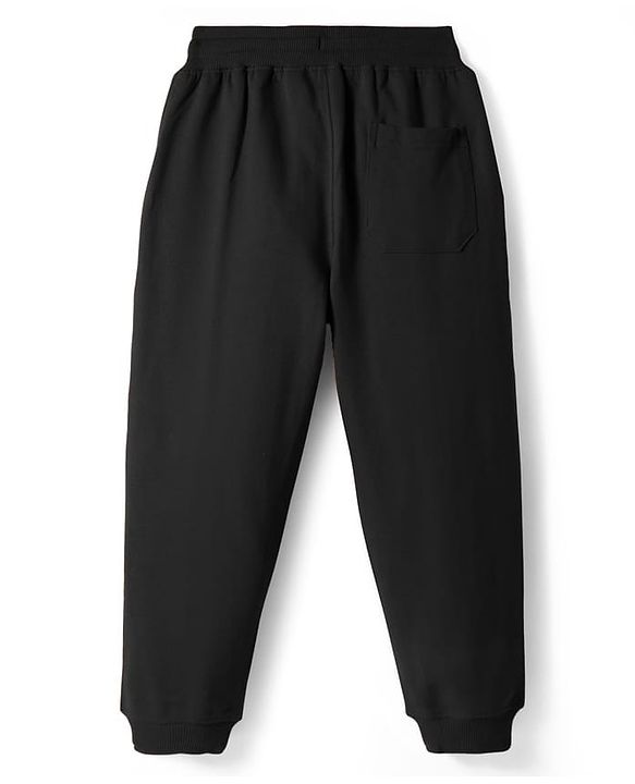 Pine Kids Knit Full Length Lounge Pant With Text Patch - Black