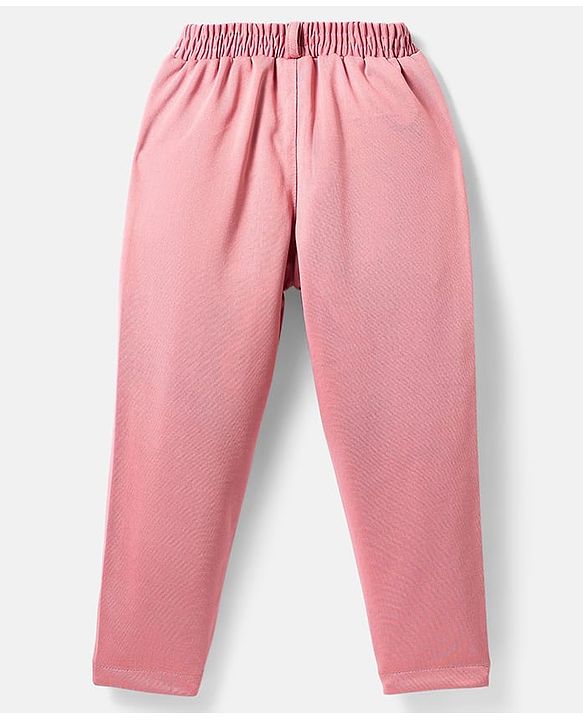 Babyhug Knit Full Sleeves Solid Color 4 Piece Party Suit with Bow & Sequin Applique - Pink