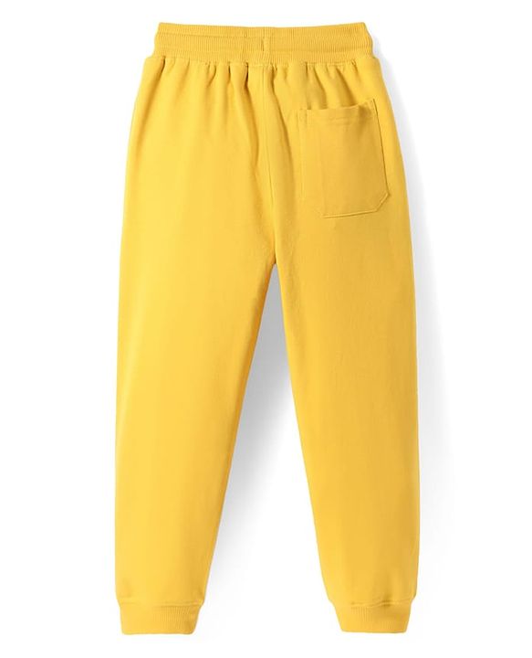 Pine Kids Knit Full Length Lounge Pant With Text Print - Golden