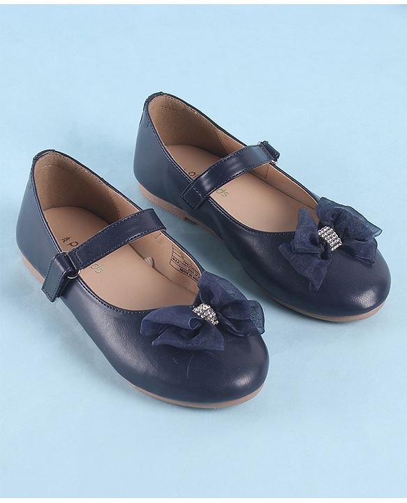 Pine Kids Velcro Closure Ballerina With Bow Applique - Blue