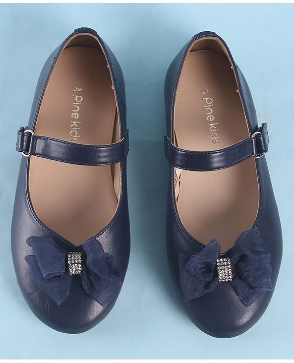 Pine Kids Velcro Closure Ballerina With Bow Applique - Blue