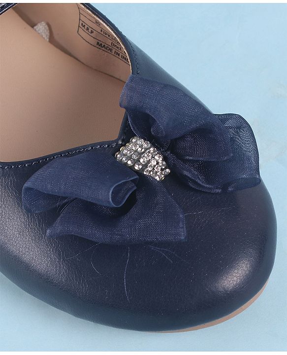 Pine Kids Velcro Closure Ballerina With Bow Applique - Blue